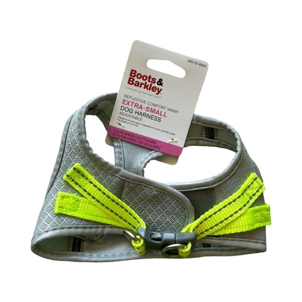 Boots & Barkley| Reflective Comfort Wrap Adjustable Dog Harness| XS| Grey|NWT